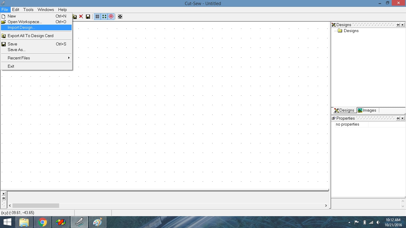 File -> Import Design
Choose a file.